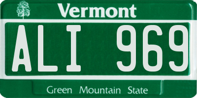 VT license plate ALI969