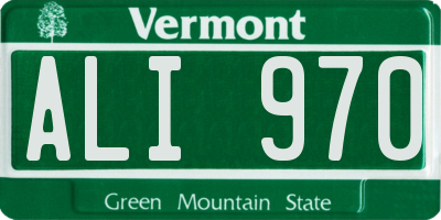 VT license plate ALI970