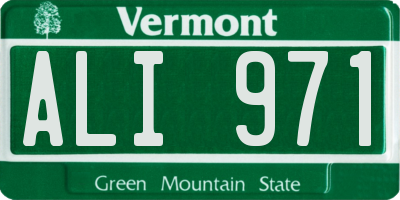 VT license plate ALI971