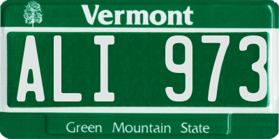 VT license plate ALI973