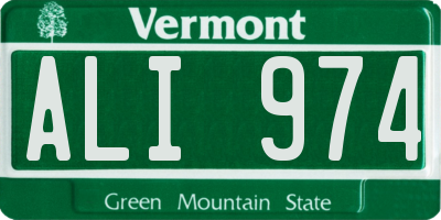 VT license plate ALI974