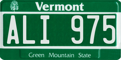 VT license plate ALI975
