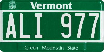 VT license plate ALI977