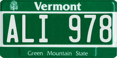 VT license plate ALI978