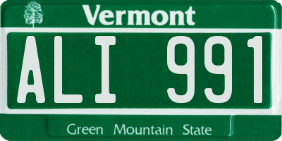 VT license plate ALI991