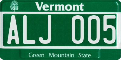 VT license plate ALJ005