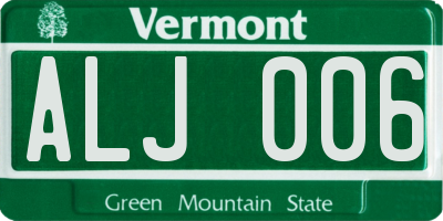 VT license plate ALJ006
