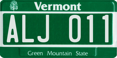VT license plate ALJ011
