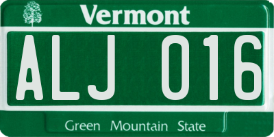 VT license plate ALJ016