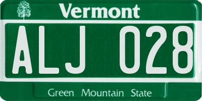 VT license plate ALJ028