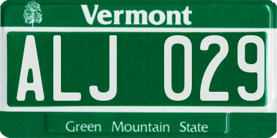VT license plate ALJ029