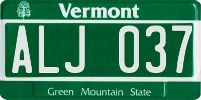 VT license plate ALJ037