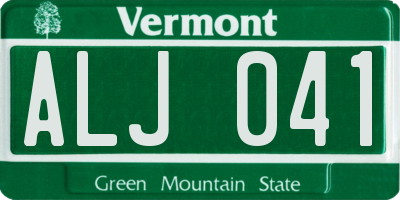 VT license plate ALJ041