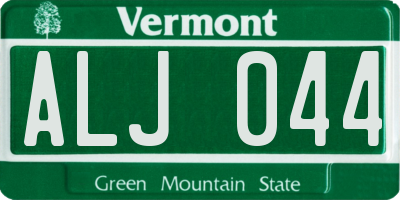 VT license plate ALJ044