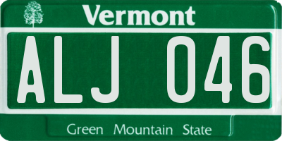 VT license plate ALJ046