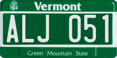 VT license plate ALJ051
