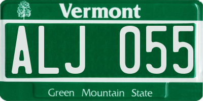 VT license plate ALJ055