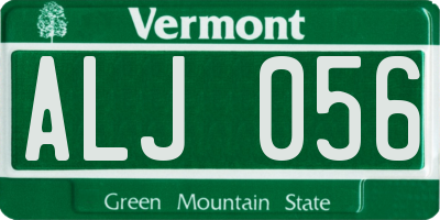 VT license plate ALJ056