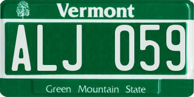 VT license plate ALJ059