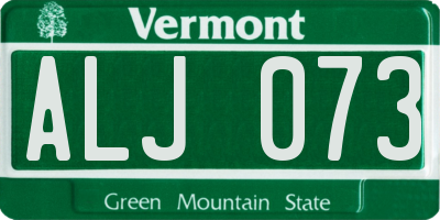 VT license plate ALJ073