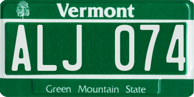 VT license plate ALJ074