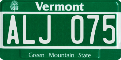 VT license plate ALJ075