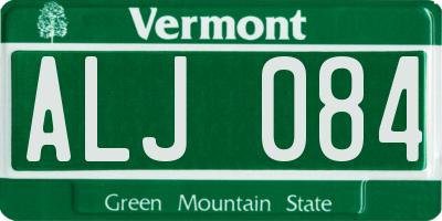 VT license plate ALJ084