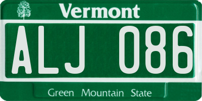VT license plate ALJ086