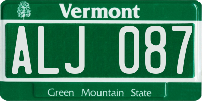 VT license plate ALJ087