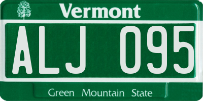 VT license plate ALJ095