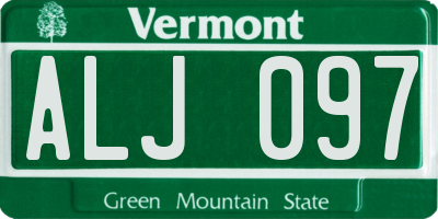 VT license plate ALJ097