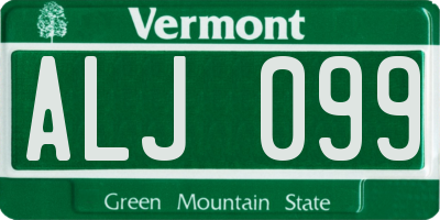 VT license plate ALJ099