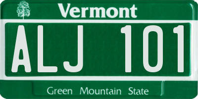VT license plate ALJ101