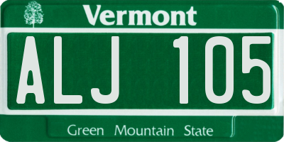 VT license plate ALJ105