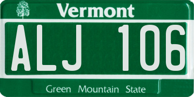 VT license plate ALJ106