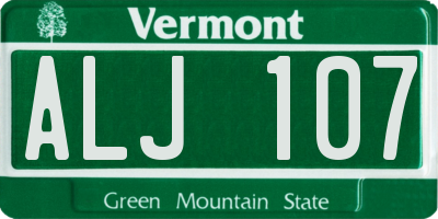 VT license plate ALJ107