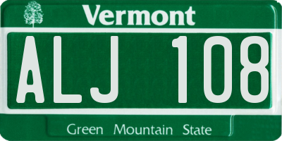 VT license plate ALJ108