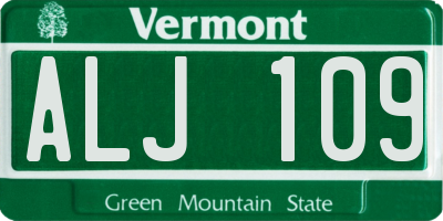 VT license plate ALJ109