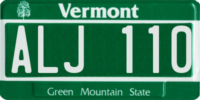 VT license plate ALJ110