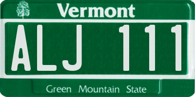 VT license plate ALJ111