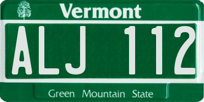 VT license plate ALJ112