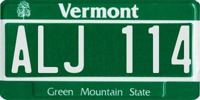 VT license plate ALJ114