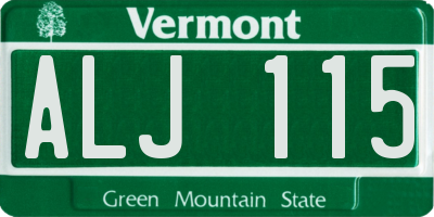 VT license plate ALJ115