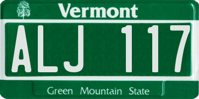 VT license plate ALJ117