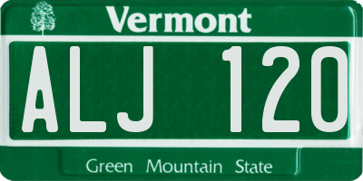 VT license plate ALJ120