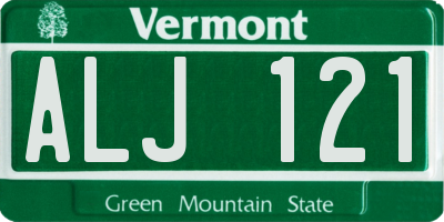 VT license plate ALJ121