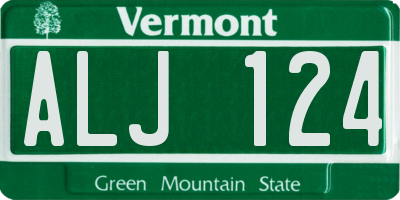 VT license plate ALJ124