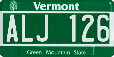 VT license plate ALJ126