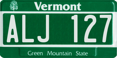 VT license plate ALJ127
