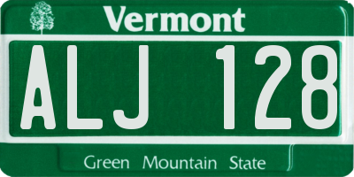 VT license plate ALJ128